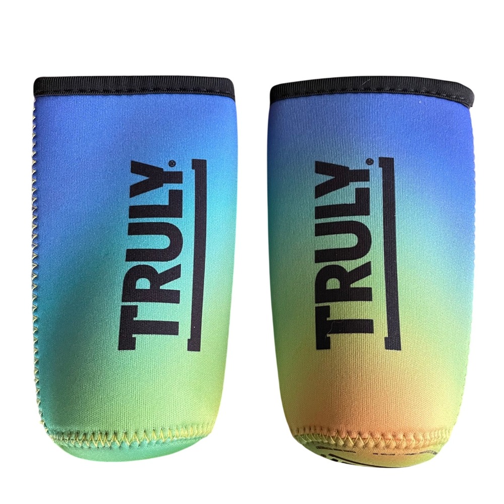Set of 2 Truly Hard Seltzer Slim Can‎ Koozie Pair Ombre Gradient Neoprene Sleeve
